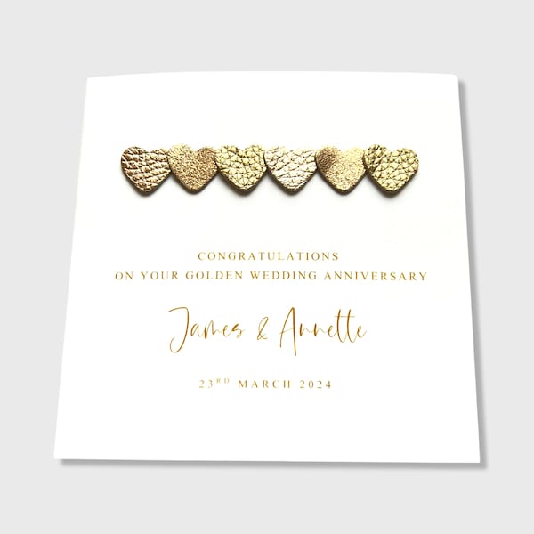 50th Anniversary Card Personalised Golden Wedding Anniversary Card