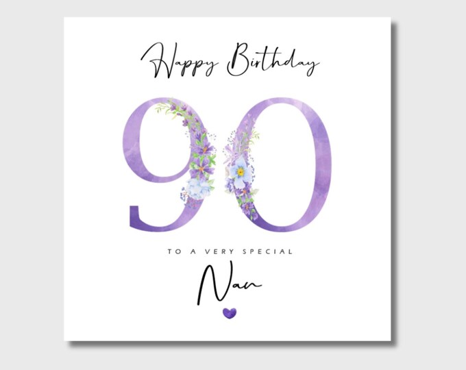 90th Birthday Card Mum Grandmother Mummy Nanny Great Grandmother
