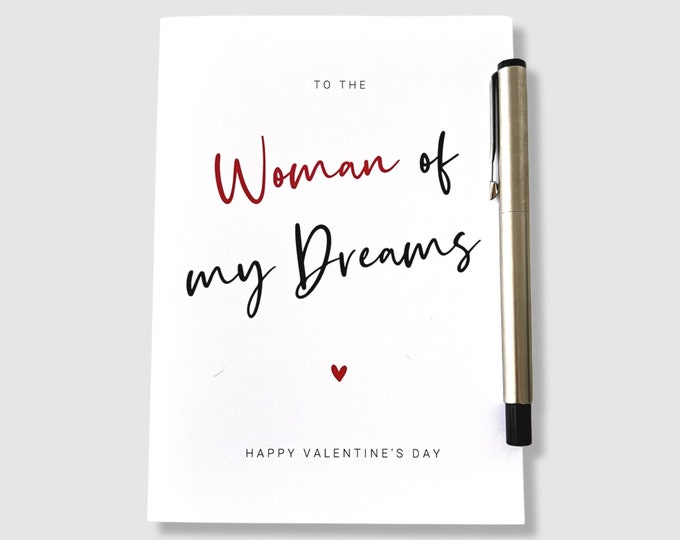 Valentine's Day Card Woman of My Dreams Anniversary Card Valentines Card