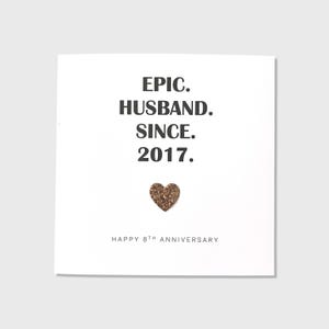 Carte pour 8e anniversaire de mariage Bronze anniversaire épique femme mari lui son couple