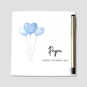 Father's Day Card Dad Papa Daddy Blue Balloons