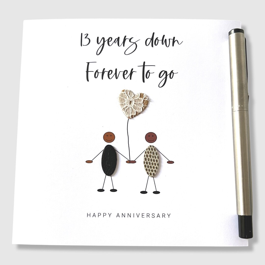 13th Wedding Anniversary Card Lace 13 Years Down Ethnic - Etsy