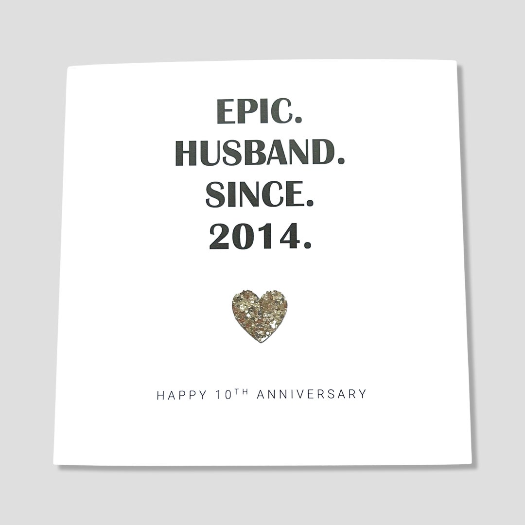 10th Wedding Anniversary Card Tin Anniversary Epic Wife Husband Him Her ...
