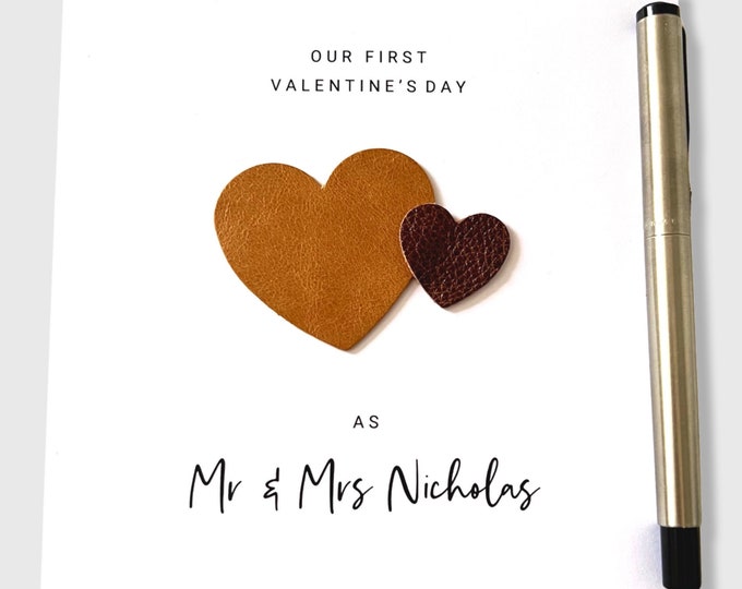 Valentine's Day Card Personalised 1st Valentine's as Mr & Mrs