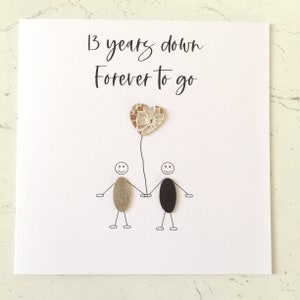 Carte pour 13e anniversaire de mariage Anniversaire de 13 ans de mariage Little People