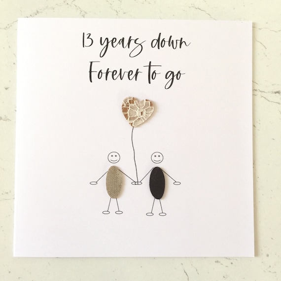 13th Wedding Anniversary Card Lace Anniversary 13 Years Down