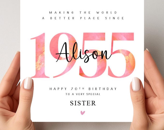 70th Birthday Card 1955 Sister Mum Grandmother Mummy Nanny Great Grandmother