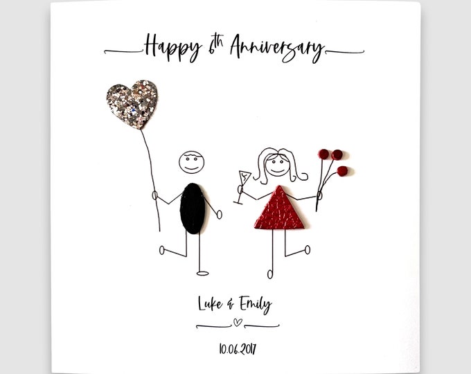 Personalised 6th Anniversary Card Iron Wedding Anniversary Card