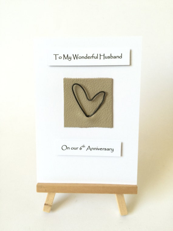  6th  Wedding  Anniversary  Card Iron Heart Leather Iron Etsy