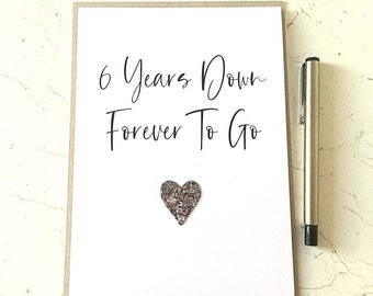 6th Anniversary Card Iron Wedding Anniversary 6 Years Down Him Husband Her Wife Daughter Son Couple Budget Range