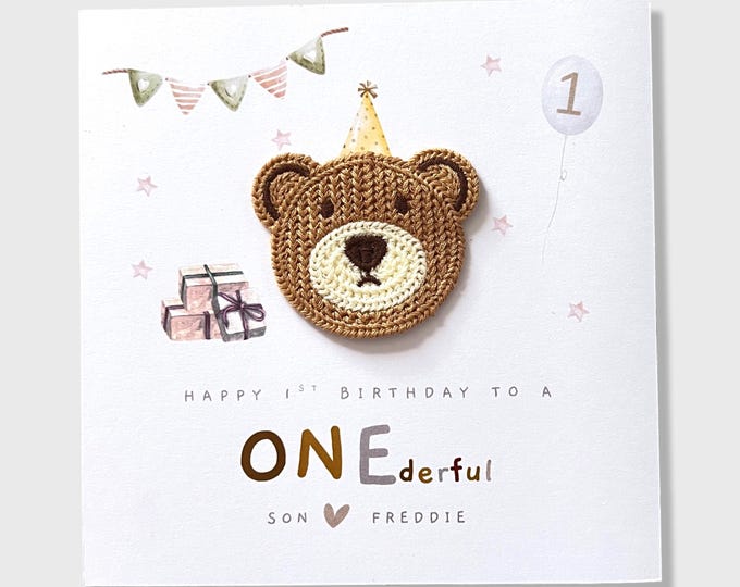 1st Birthday Card Personalised Son Grandson Nephew Godson Brother