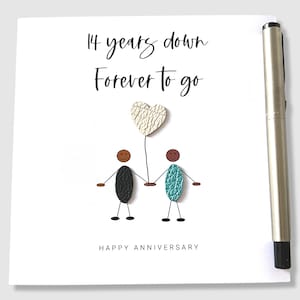 Carte 14e anniversaire de mariage Ivoire 14 ans d'existence Ethnic Little People