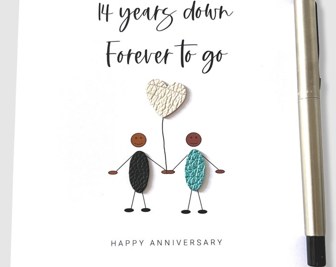 14th Wedding Anniversary Card Ivory Anniversary 14 Years Down Ethnic Little People