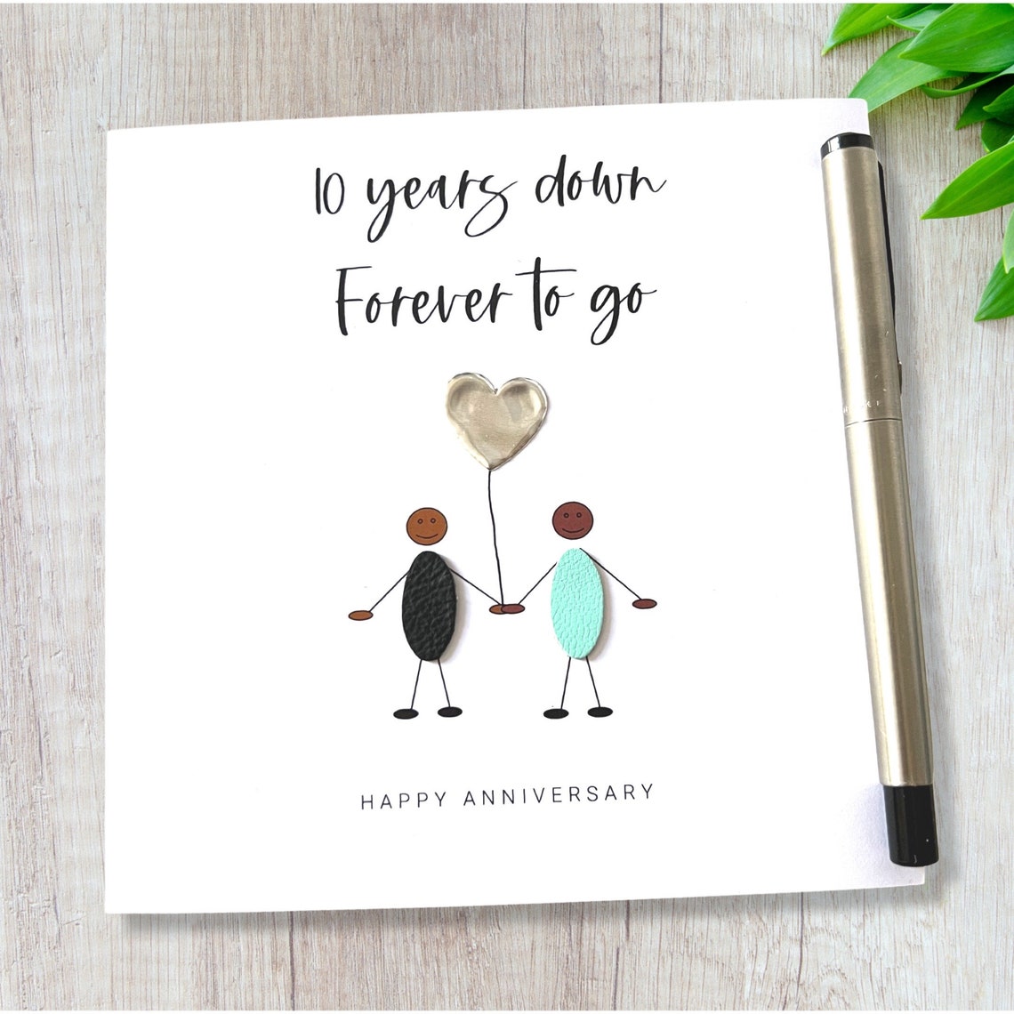 10th Wedding Anniversary Card 10 Years Down Tin Anniversary - Etsy