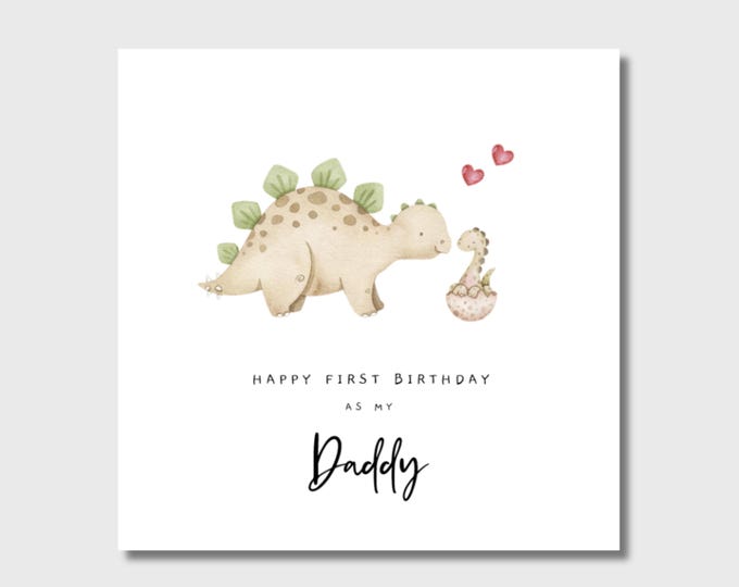 1st Birthday Card as Daddy Dinosaur