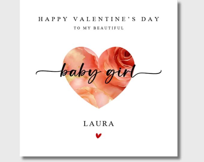 Valentine's Day Card Her Personalised Baby Girl