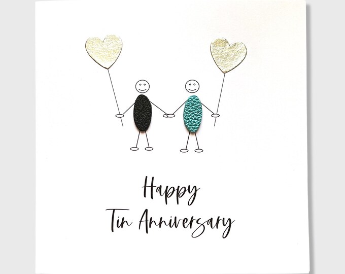 10th Wedding Anniversary Card Tin Anniversary Card Wife Husband Him Her Couple