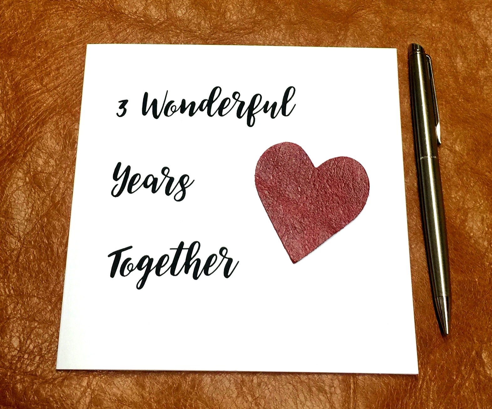 3rd wedding anniversary cards leather anniversary cards