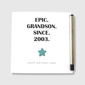Carte d'anniversaire de petit-fils épique personnalisée