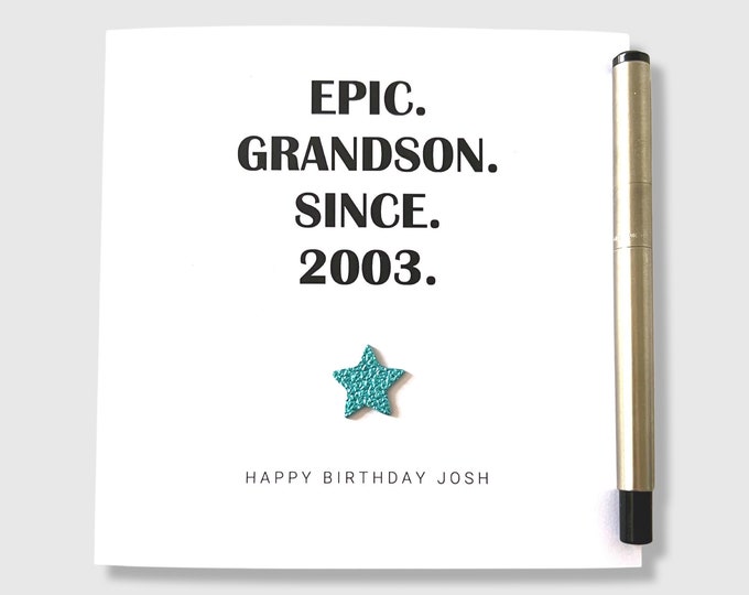 Grandson Birthday Card Personalised Epic Grandson Birthday Card