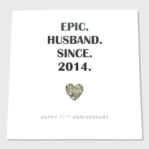 Carte 11e anniversaire de mariage en acier anniversaire épique femme mari lui son couple