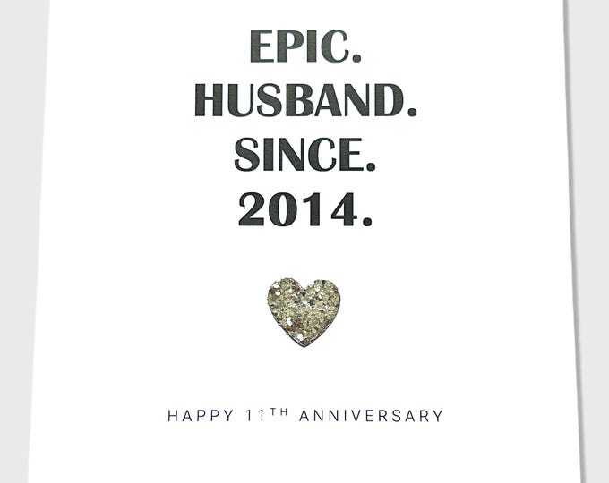 11th Wedding Anniversary Card Steel Anniversary Epic Wife Husband Him Her Couple