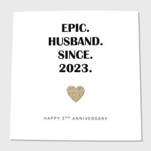 2e carte d'anniversaire de mariage coton anniversaire épique femme mari lui son couple