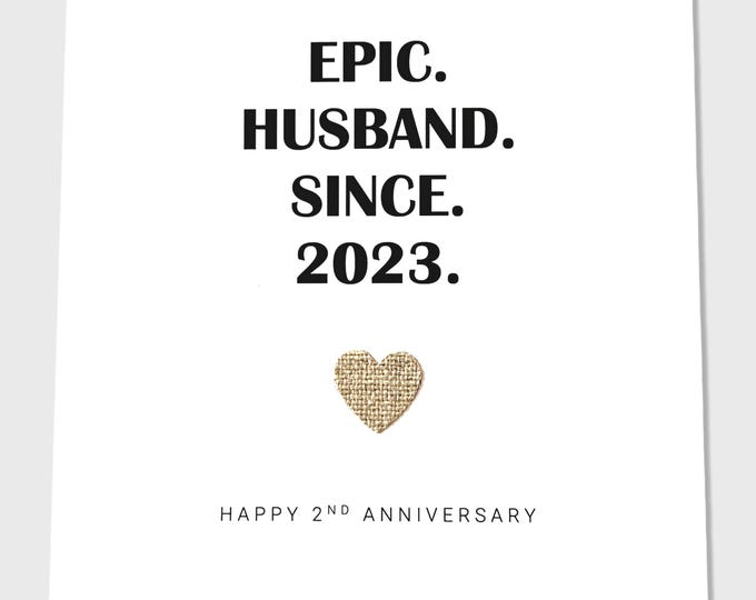 2nd Wedding Anniversary Card Cotton Anniversary Epic Wife Husband Him Her Couple