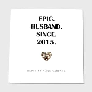 Carte anniversaire 10e anniversaire de mariage épique femme mari lui son couple