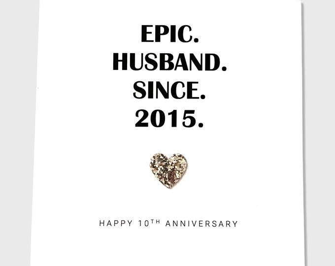 10th Wedding Anniversary Card Tin Anniversary Epic Wife Husband Him Her Couple