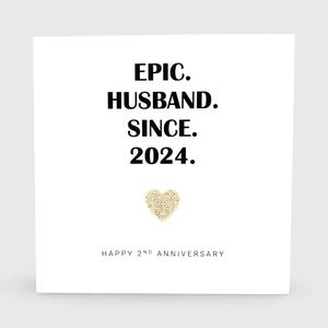 2nd Wedding Anniversary Card, Cotton Anniversary, Epic