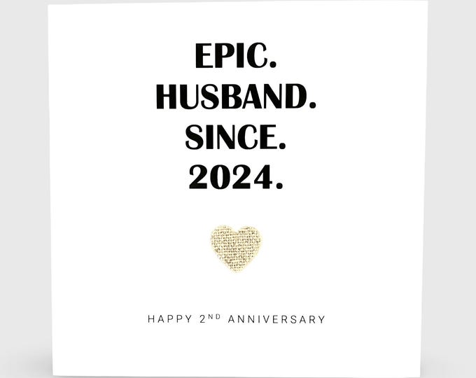 2nd Wedding Anniversary Card, Cotton Anniversary, Epic