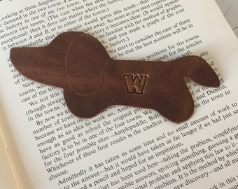 Dachshund Bookmark Personalised Leather Dog Gift Memory Keepsake
