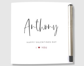 Valentine's Day Card Personalised I Love You - Him Her Husband Wife Girlfriend Boyfriend