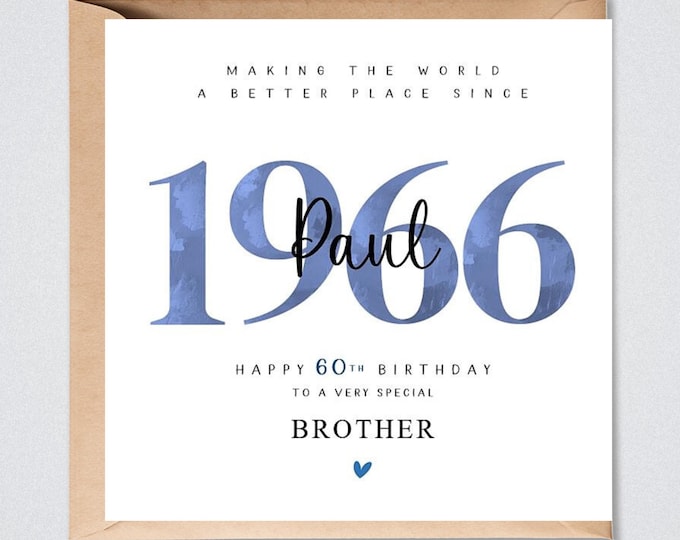 60th Birthday Card 1966 Personalised Dad Brother Grandad Uncle Friend