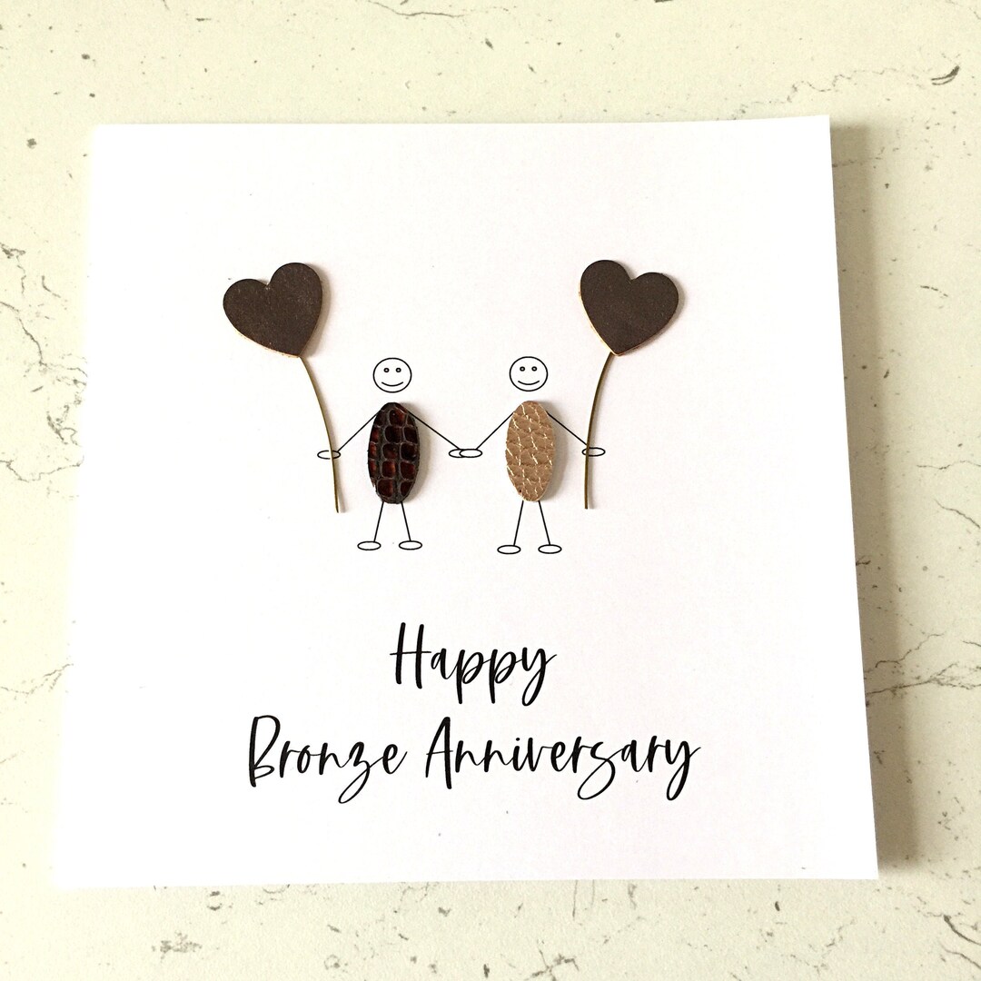 Bronze Anniversary Card 8th Wedding Anniversary 19th Anniversary Little