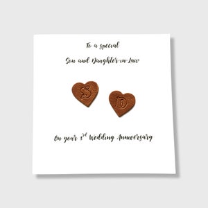 Carte personnalisée 3e anniversaire de mariage en cuir Anniversaire soeur frère fille fils lui elle