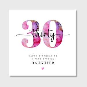 Carte 30e anniversaire Fille Petite-fille Sœur Nièce Tante Ami