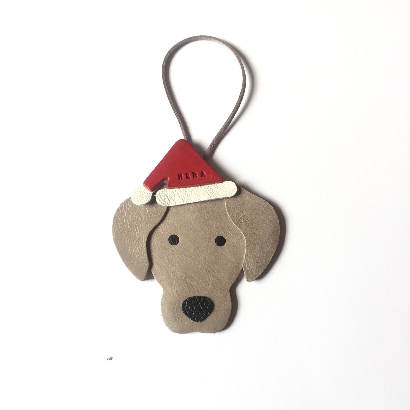 Weimaraner Christmas Ornaments Personalised Leather Weimaraner Etsy