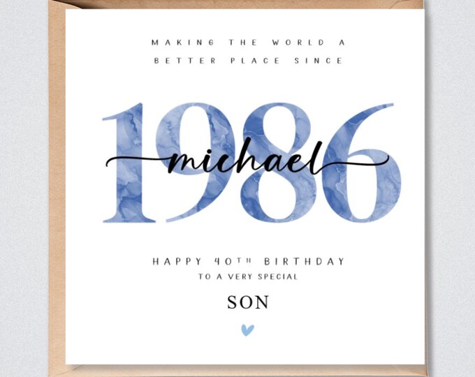 40th Birthday Card Personalised 1985 Son Grandson Brother Husband Him
