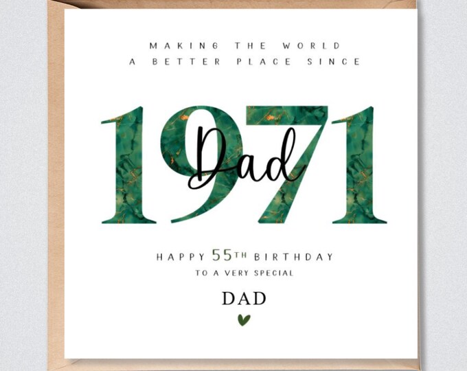 Personalised 55th Birthday Card, 1971 Dad Grandad Brother Uncle Godfather