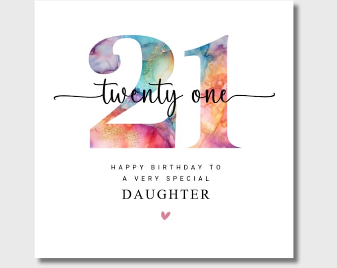 21st Birthday Card Daughter Granddaughter Sister Niece Friend