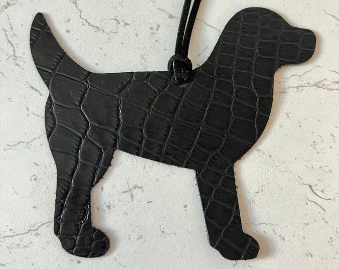 Black Labrador Ornament Leather Dog Gift Memory Keepsake Bookmark Hanging Decoration