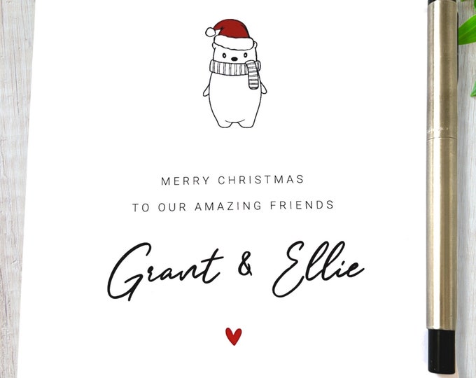 Personalised Christmas Card Amazing Friends