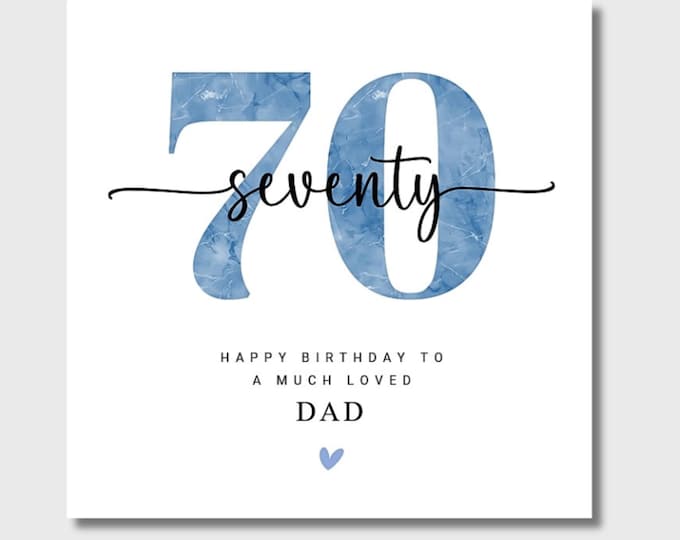 70th Birthday Card Dad Grandfather Daddy Grandad Brother Uncle Friend