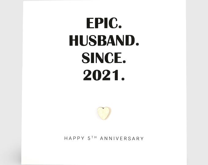 5th Wedding Anniversary Card, Wood Anniversary Epic Him Her