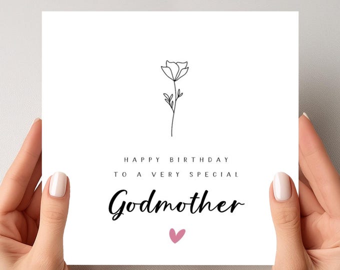 Birthday Card Godmother Auntie Grandmother Sister Mum Friend Cousin