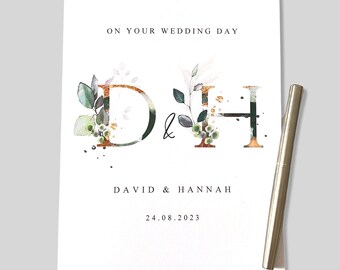 Wedding Day Card Personalised Large A5 Wedding Card