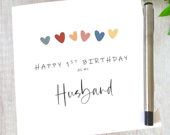 Husband Birthday Card 1st Birthday as Husband