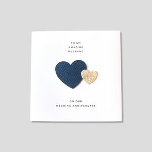 Carte 2e anniversaire de mariage en coton pour anniversaire de mariage mari femme lui elle